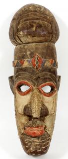 Appraisal: AFRICAN CARVED POLYCHROME WOOD MASK AFRICAN CARVED POLYCHROME WOOD MASK