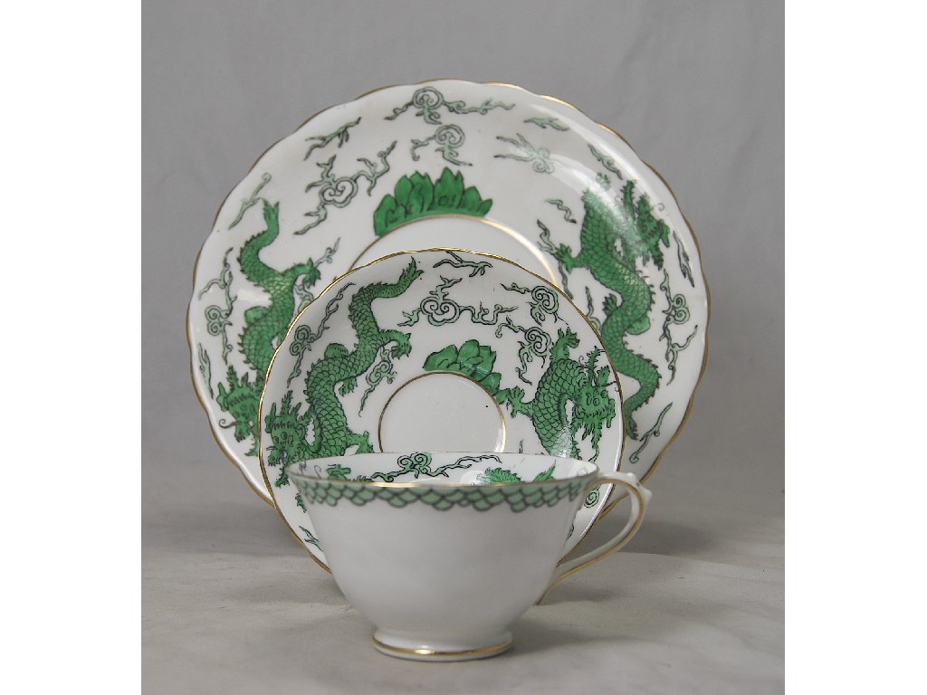 Appraisal: New Chelsea Porcelain Co Ltd tea service decorated with green