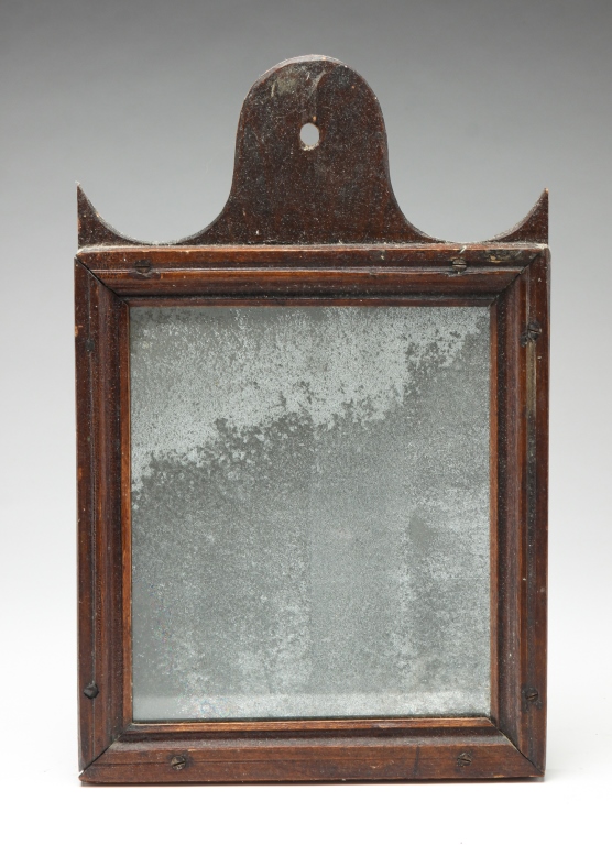 Appraisal: AMERICAN FOLKSY MIRROR Mid th century poplar Molded frame attached