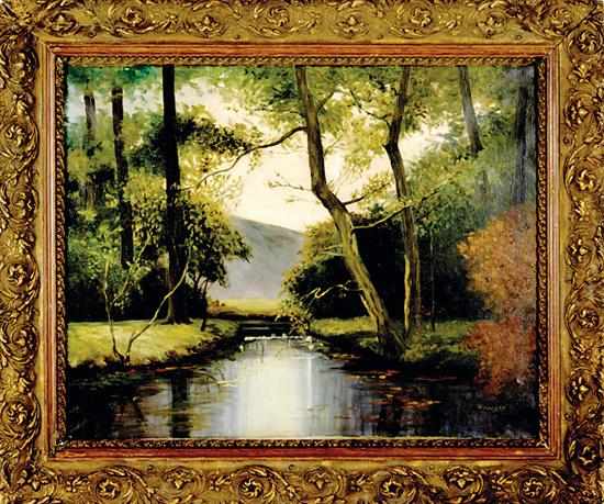 Appraisal: A Marlon American th century STREAM THROUGH THE FOREST oil