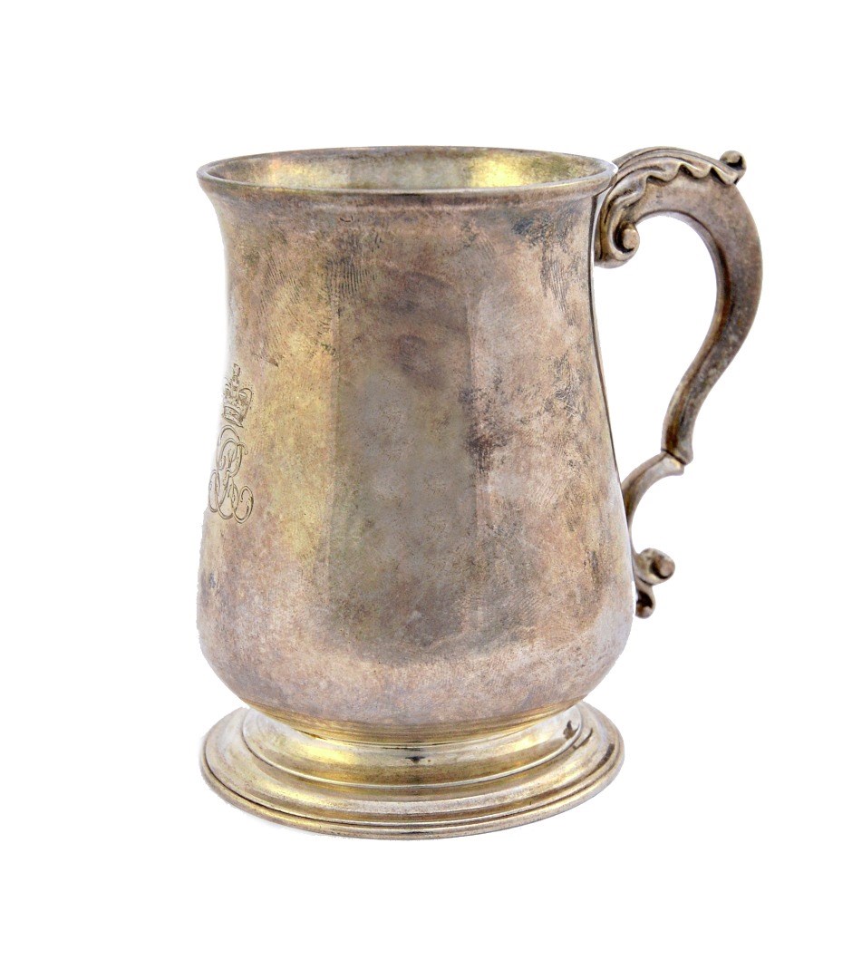 Appraisal: A George III silver mug of baluster form with a