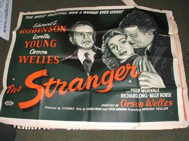 Appraisal: THE STRANGER RKO film noir starring Orson Welles British quad