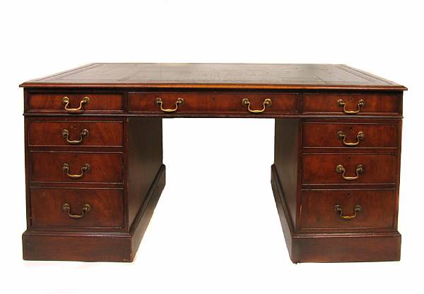 Appraisal: A Victorian mahogany partner's desk height in width ft in