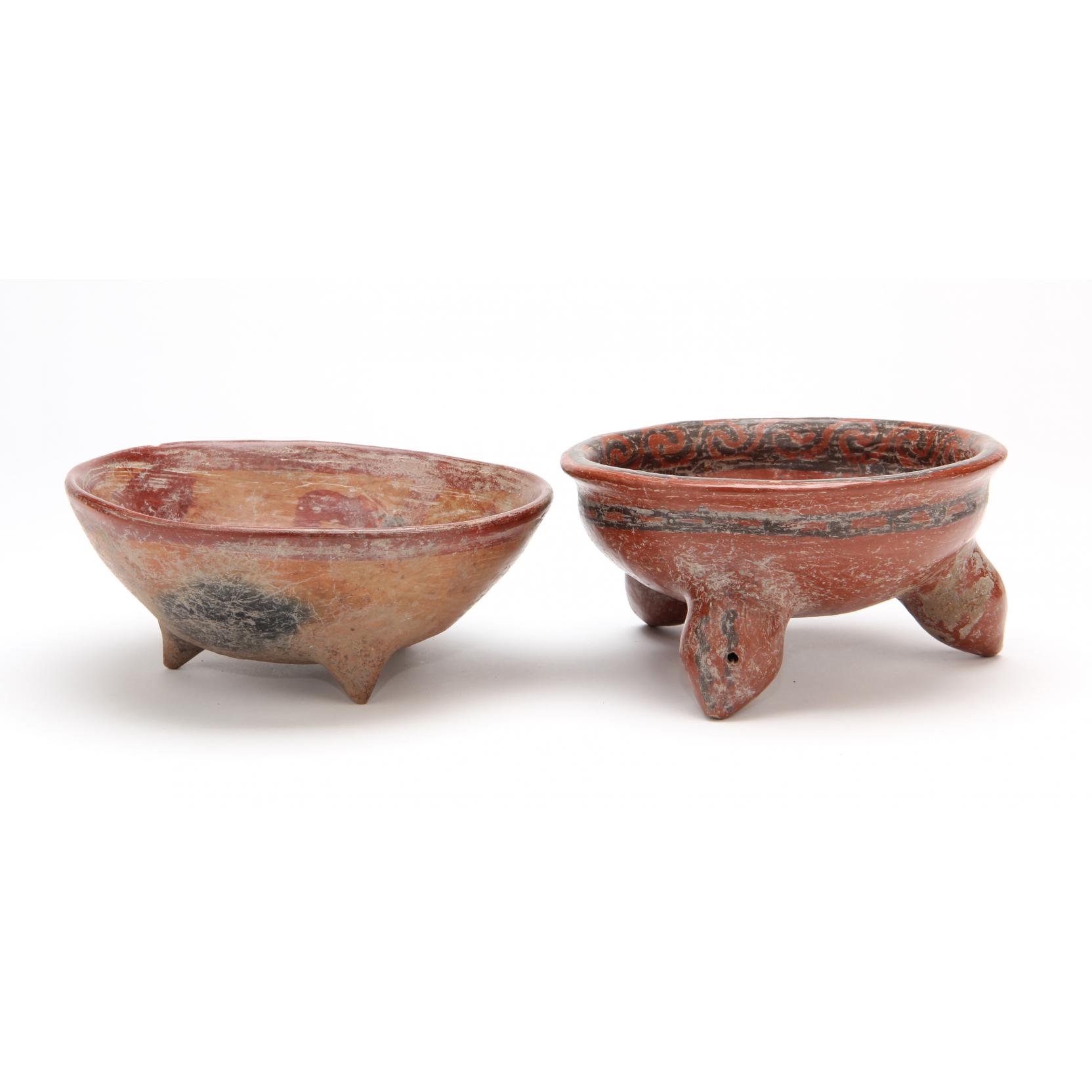 Appraisal: Two Pre-Columbian Tripod Bowls Mexico to include Michoacan culture circa