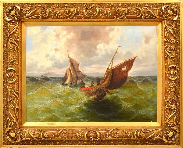 Appraisal: A WALLNER German th century Maritime Scene oil on canvas