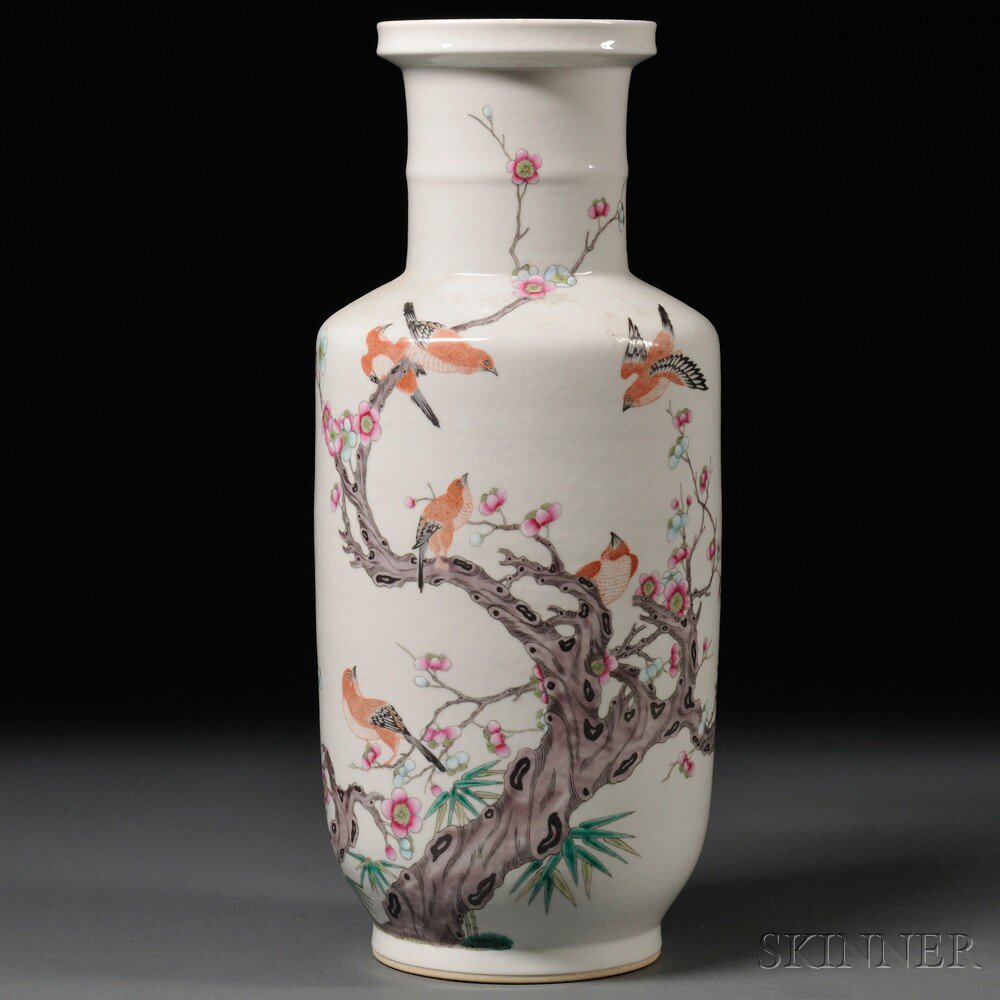 Appraisal: Republic Period Porcelain Vase China th century baluster-shape with cylindrical