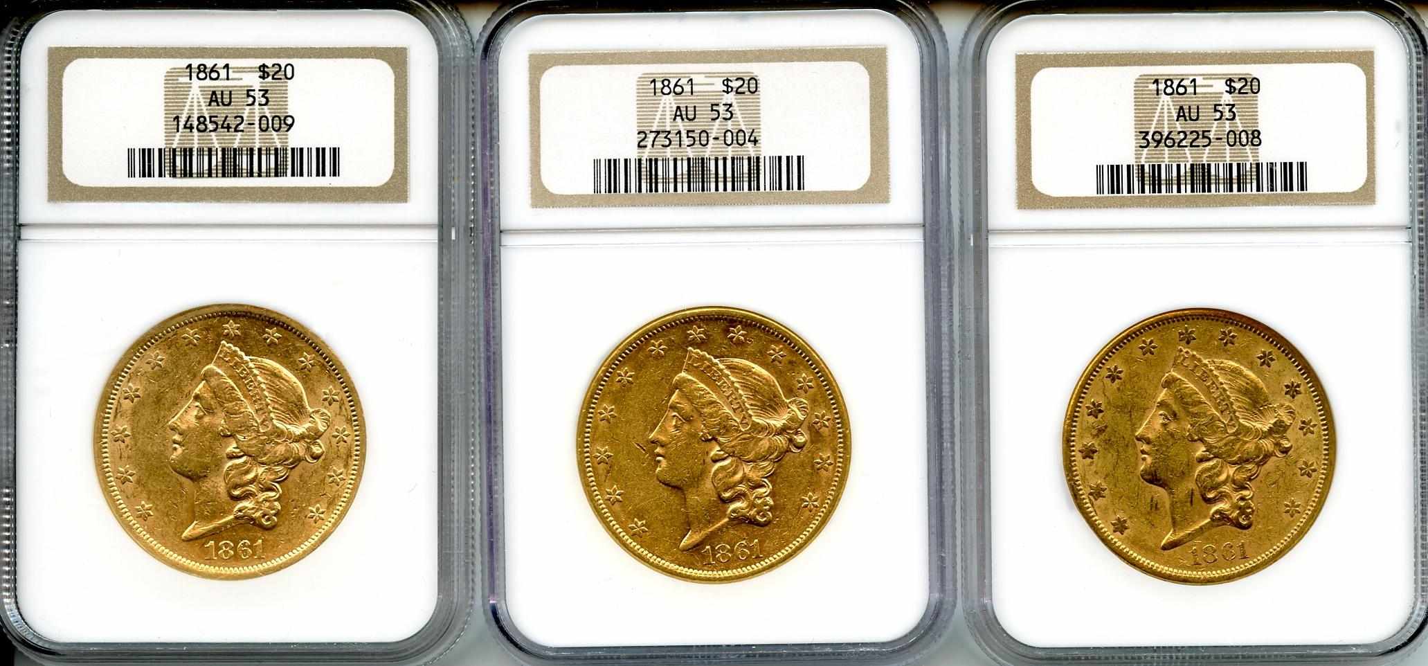 Appraisal: AU NGC Each coin is typically marked and shows wear