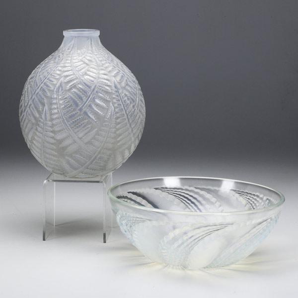 Appraisal: Two Lalique pieces th C Espalion vase and a Fleuron