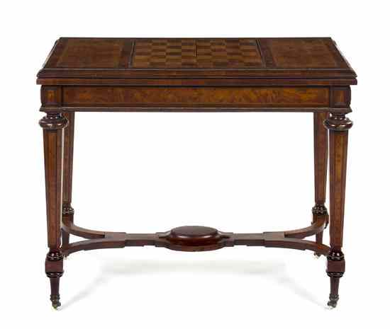 Appraisal: A Regency Style Mahogany Games Table having a rectangular top