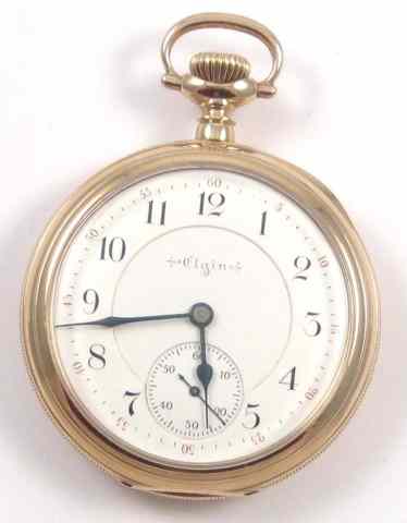 Appraisal: ELGIN FOURTEEN KARAT GOLD OPENFACE POCKET WATCH model size jewels