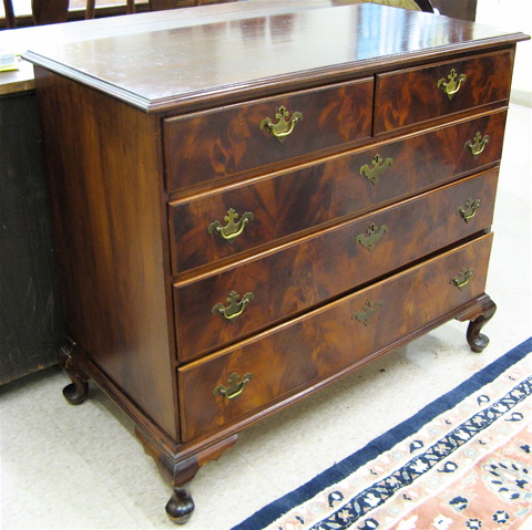 Appraisal: QUEEN ANNE STYLE MAHOGANY CHEST OF DRAWERS American early th