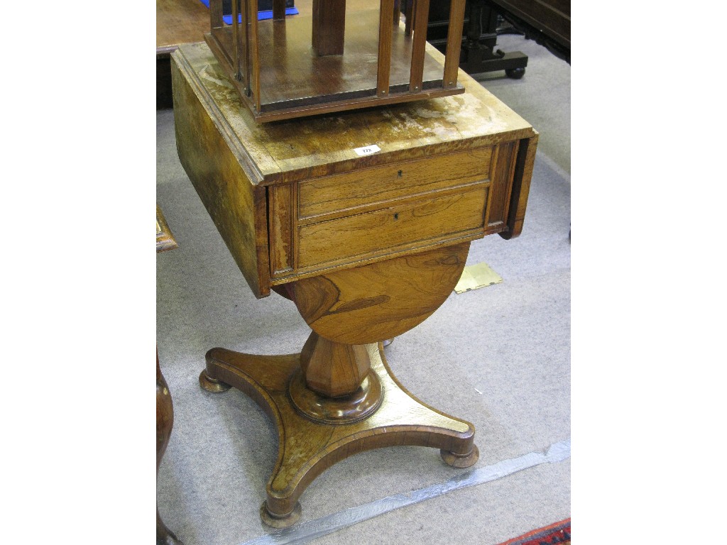 Appraisal: William IV rosewood work table