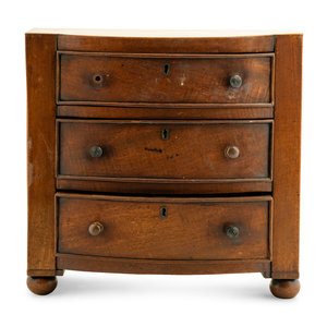 Appraisal: A Regency Mahogany Diminutive Bowfront Chest of Drawers th Century