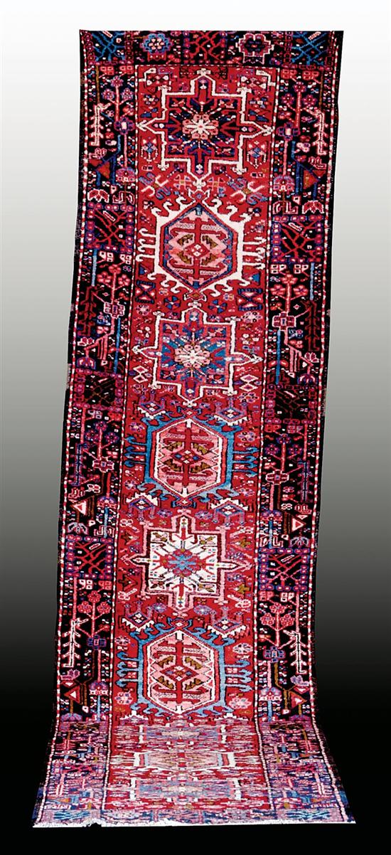 Appraisal: Persian Heriz runner circa s ' x ' of fringe