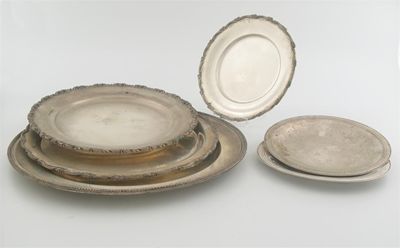 Appraisal: Six various Egyptian salvers trays the largest in cm diameter