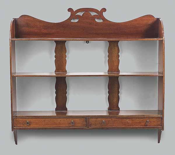 Appraisal: An Antique George III-Style Mahogany Hanging Shelf th c with