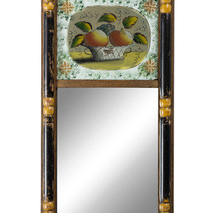 Appraisal: A Classical Parcel Gilt and Ebonized Reverse Painted Panel Inset