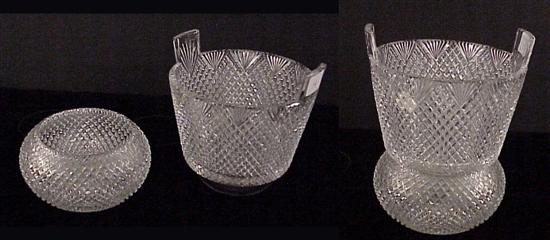 Appraisal: Cut glass two part butter server bucket form small chip