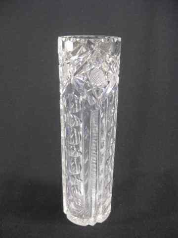 Appraisal: Cut Glass Hatpin Holder brilliant period vertical zipper panels alternating