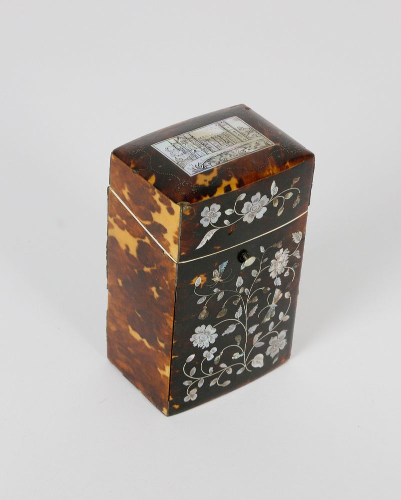 Appraisal: Early th c English Regency Tortoiseshell Inlaid Traveling Box Early