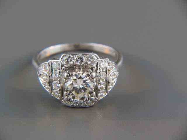 Appraisal: Diamond Platinum Ring Carat centerstone VS - J surrounded by