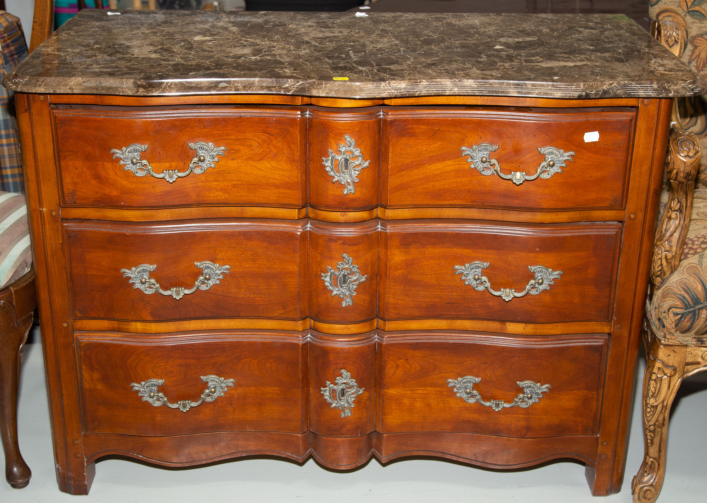 Appraisal: FRENCH PROVINCIAL STYLE CHERRY CHEST OF DRAWERS Hickory Chair Co