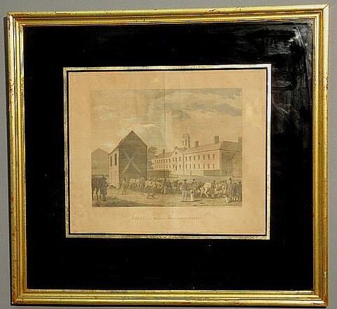 Appraisal: Engraving of Goal in Walnut Street Philadelphia by W Birch