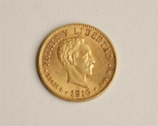 Appraisal: Cuba Two Pesos Gold