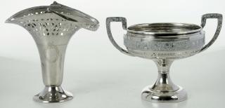 Appraisal: Two Pieces Silver American th century one basket form with