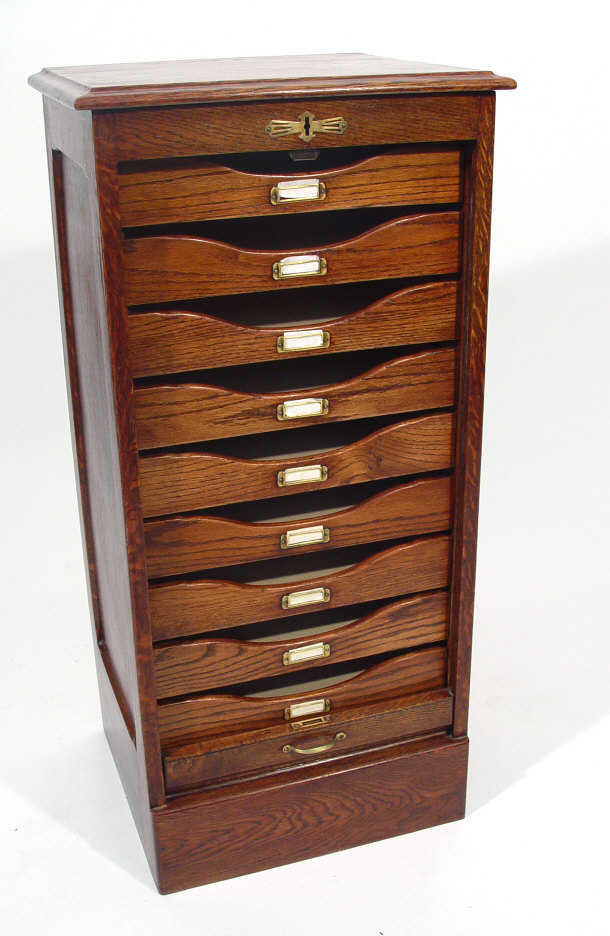 Appraisal: 's oak Globe Wernicke style filing cabinet with lockable roller