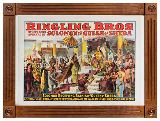 Appraisal: Sale Lot CIRCUS RINGLING BROTHERS Poster Solomon Receiving Balkis the