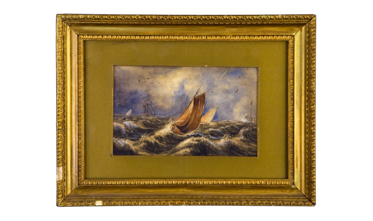 Appraisal: Nineteenth Century Watercolour 'Sea Scape' ships in rough seas unsigned