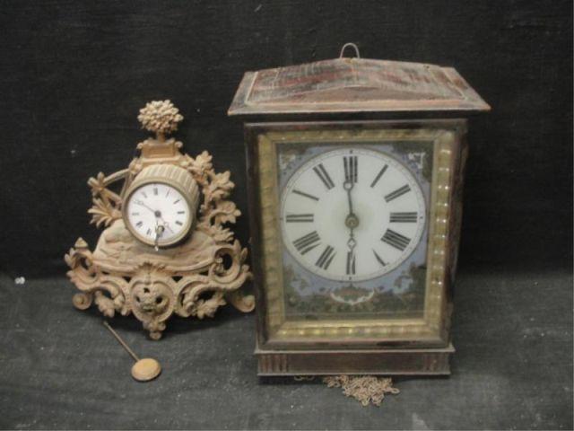 Appraisal: Clocks gilt metal mantle clock as is together with a