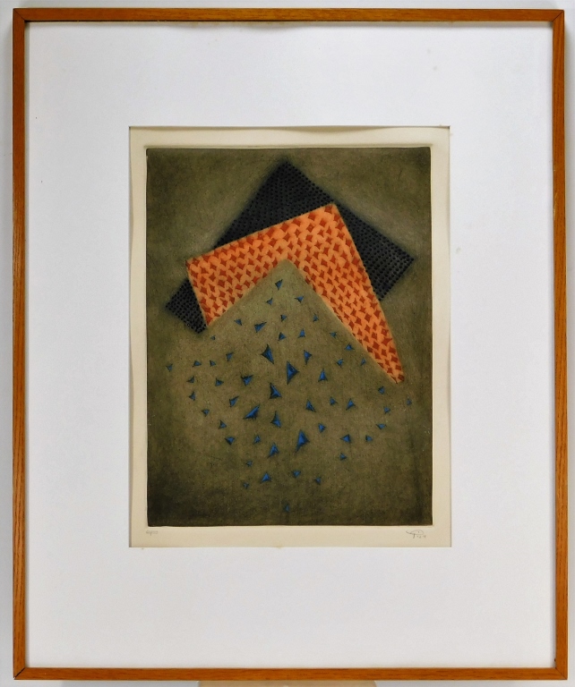 Appraisal: ARTHUR LUIZ PIZA MODERN ABSTRACT INTAGLIO ETCHING Brazil France -