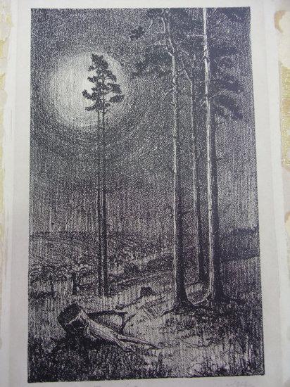 Appraisal: DOROTHY HUTTON British - Trees in moonlight signed and dated