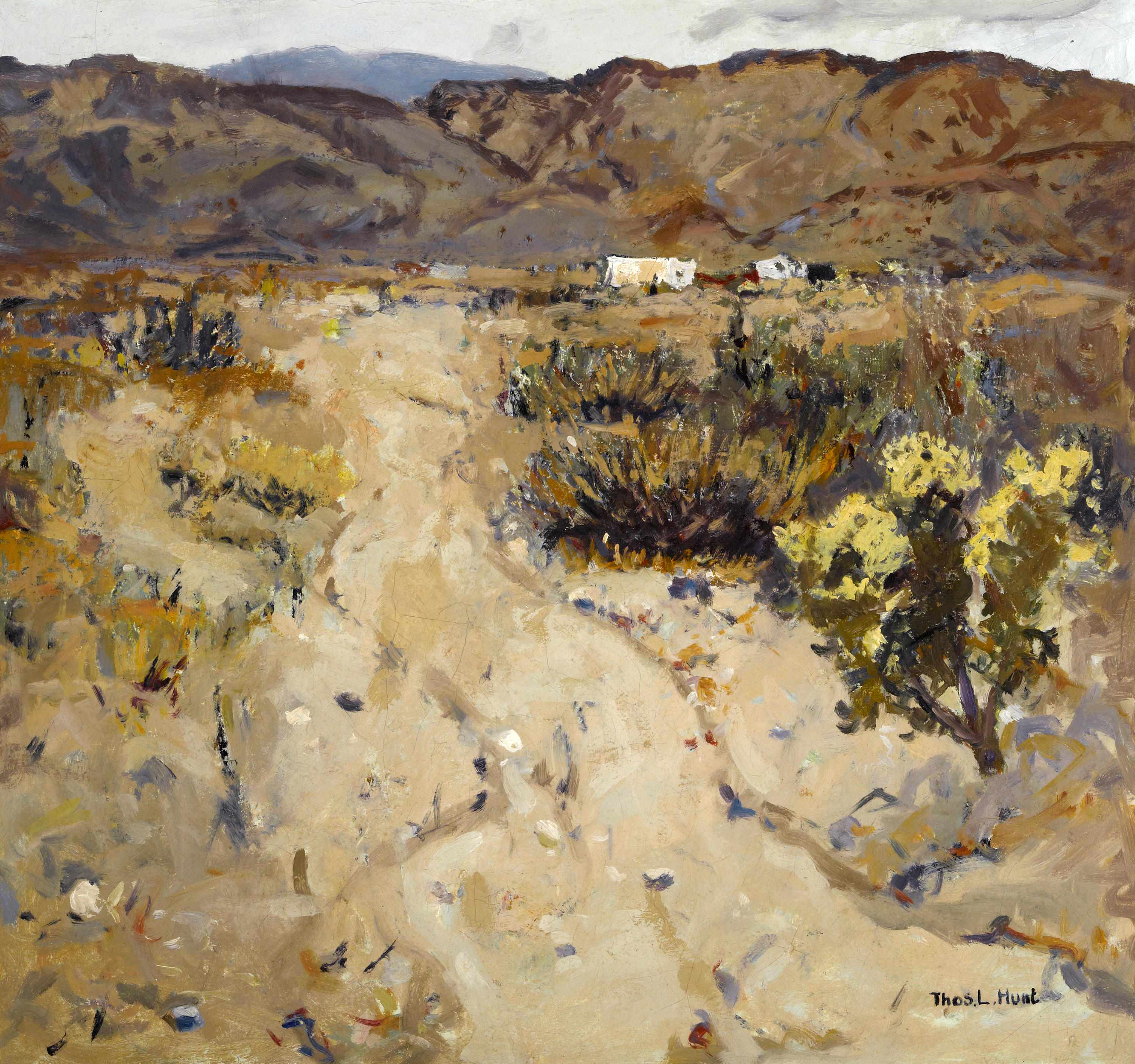 Appraisal: Thomas Lorraine Hunt American - Desert road signed 'Thos L