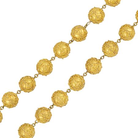 Appraisal: Etruscan Revival Gold Bead Necklace Estimate -