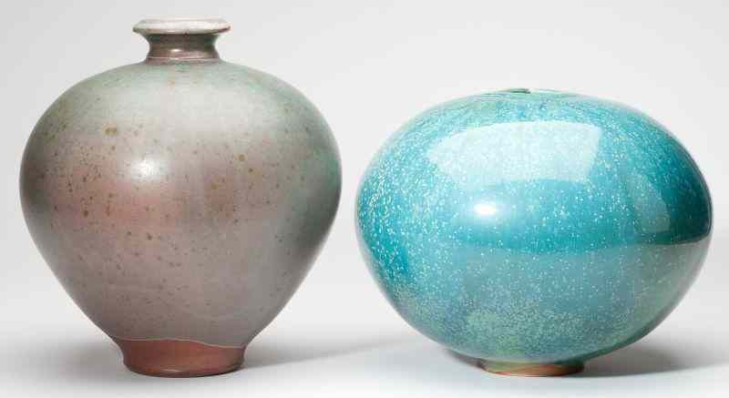 Appraisal: Two Joe Winter Ovoid Vesselsstoneware the first with blue glaze