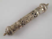 Appraisal: A silver scroll holder marked silver OMAN length cm wt