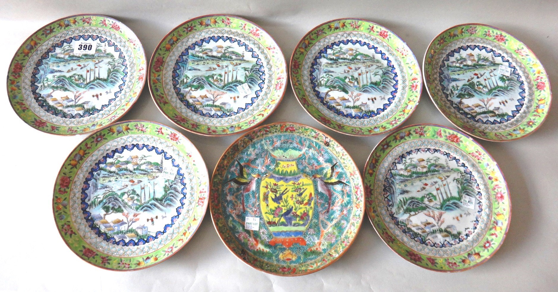 Appraisal: A set of six Canton porcelain plates late th century