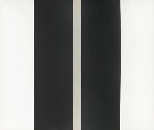 Appraisal: John McLaughlin American - Untitled Two Black Vertical Lines T