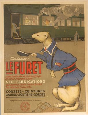 Appraisal: Mesdames Le Furet' Train guard a lithographic poster designed by