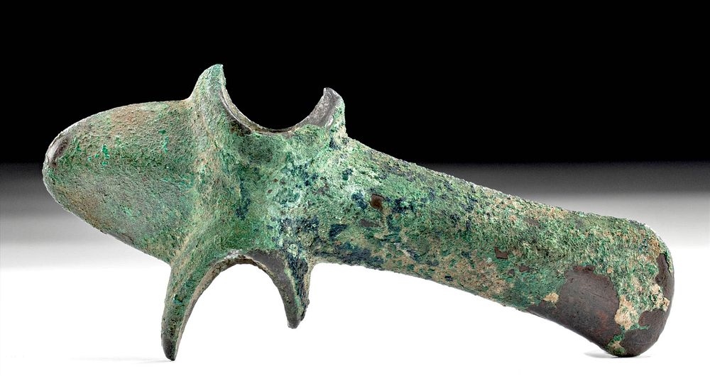 Appraisal: Luristan Copper Axe Head Ancient Near East Northwestern Iran Luristan