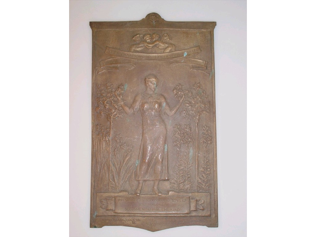 Appraisal: A George V bronze prize plaque - Open Championship -