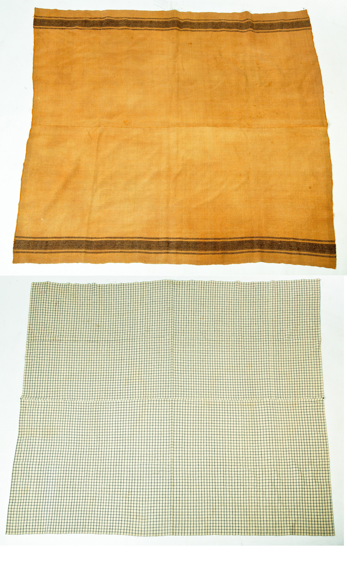 Appraisal: TWO WOOL BLANKETS American st quarter- th century Two-piece tan