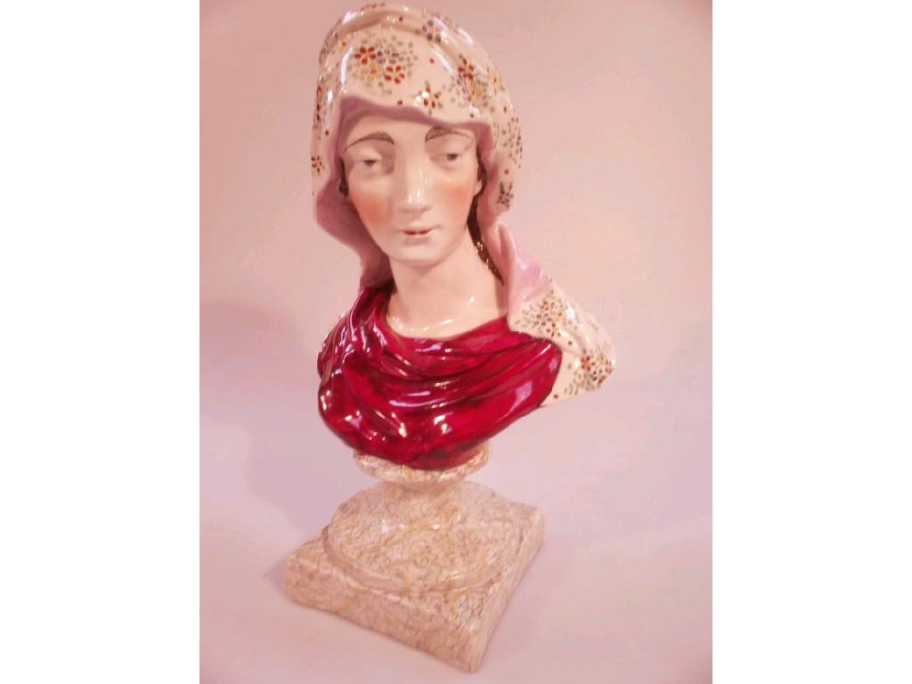 Appraisal: A late Victorian Staffordshire polychrome bust of 'The Widow Zarephath'