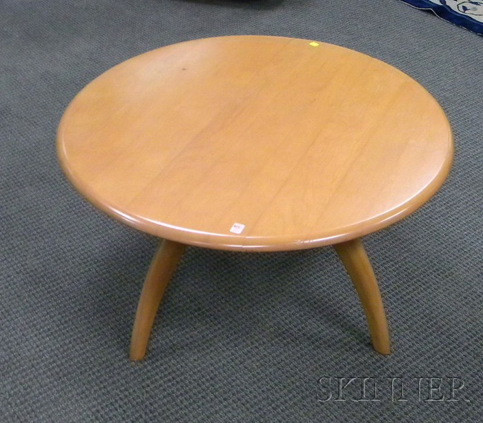 Appraisal: Heywood-Wakefield Round Maple Coffee Table ht dia in