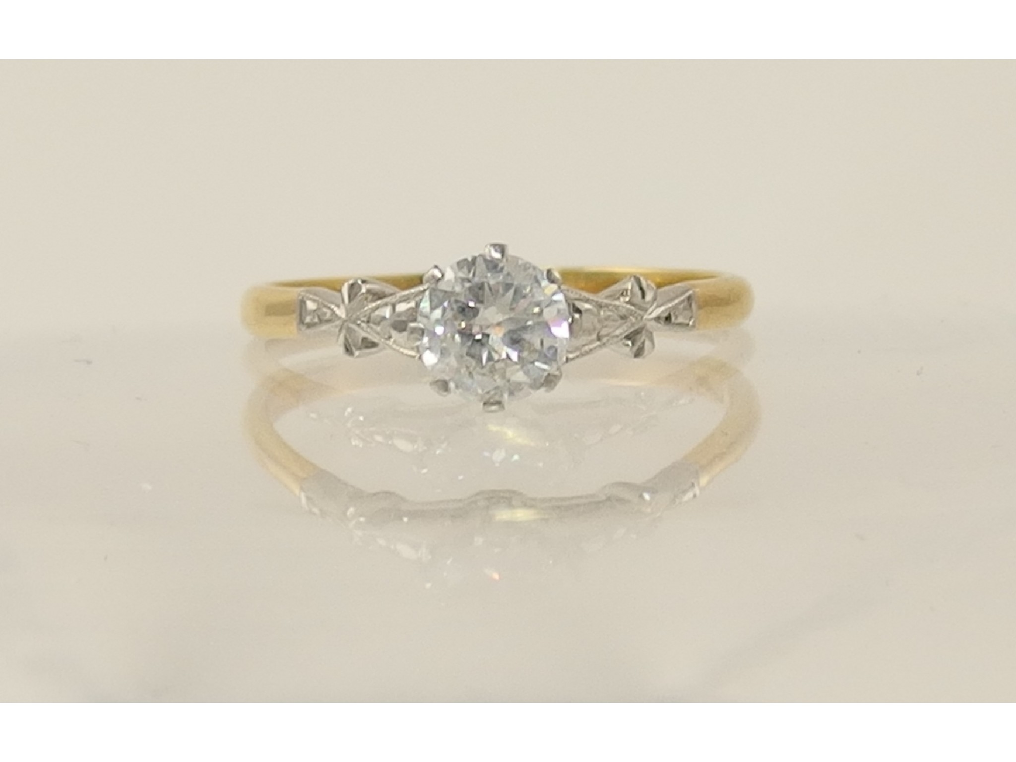 Appraisal: An ct Edwardian diamond solitaire ring of approx cts