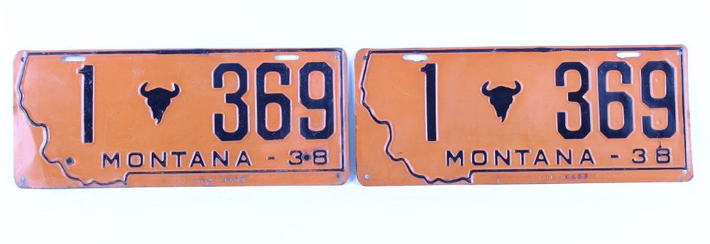 Appraisal: Montana Prison Made License Plates c Included in this lot