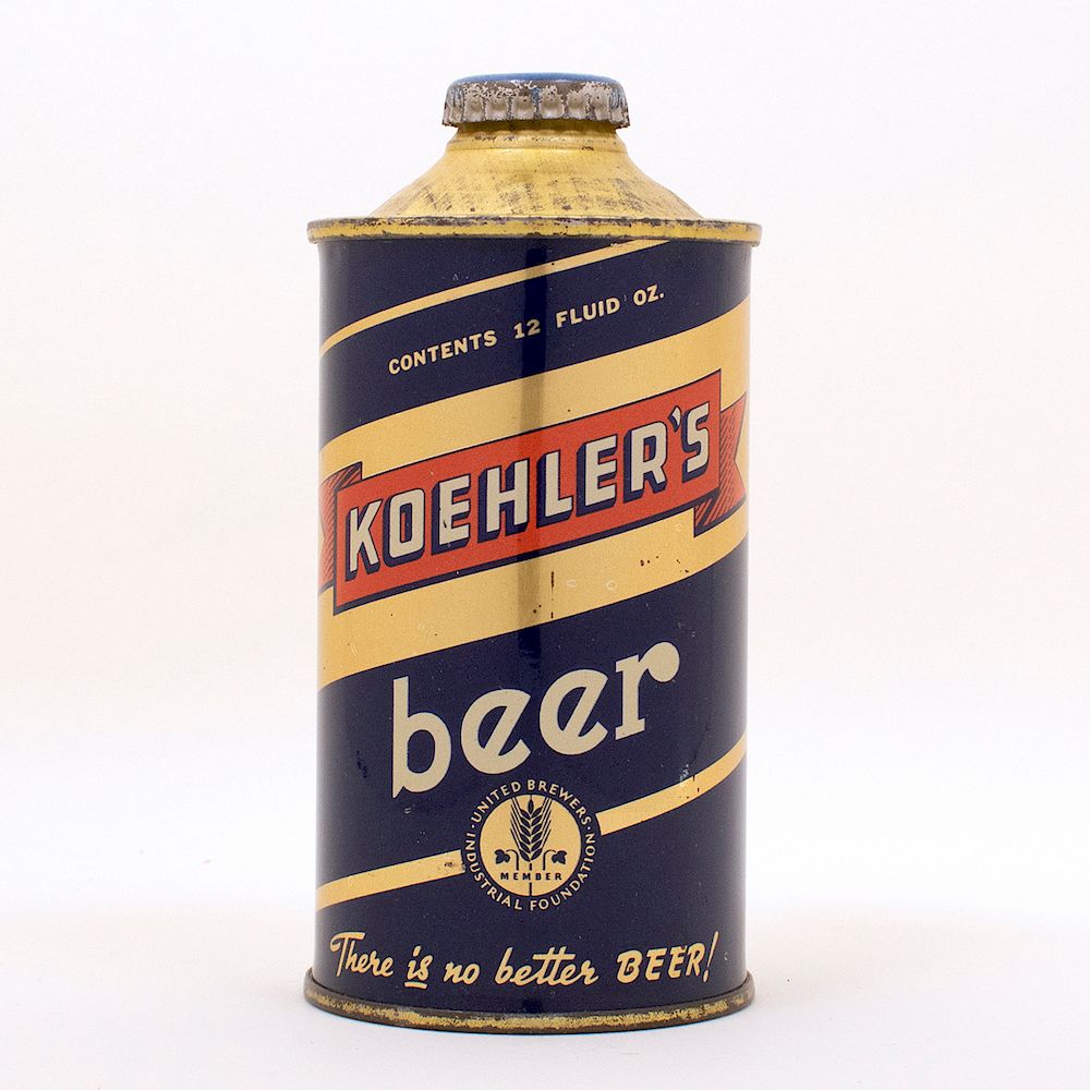 Appraisal: Koehlers Beer - Low Profile Cone Top Reference USBC I